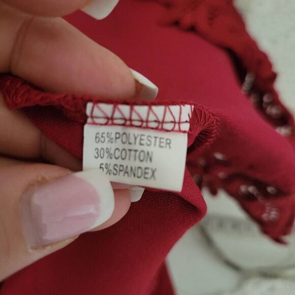 Red Lace Wedding Homecoming Casual Evening Cocktail Party Dress Designer - Picture 13 of 16